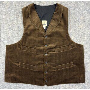 River Junction Trade Co Mens Vest Sz 2XL 50 Ranch Western Cowboy Corduroy Brown